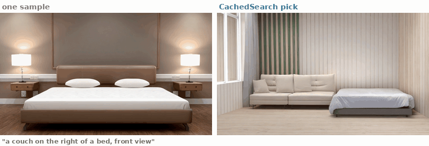 a couch on the right of a bed