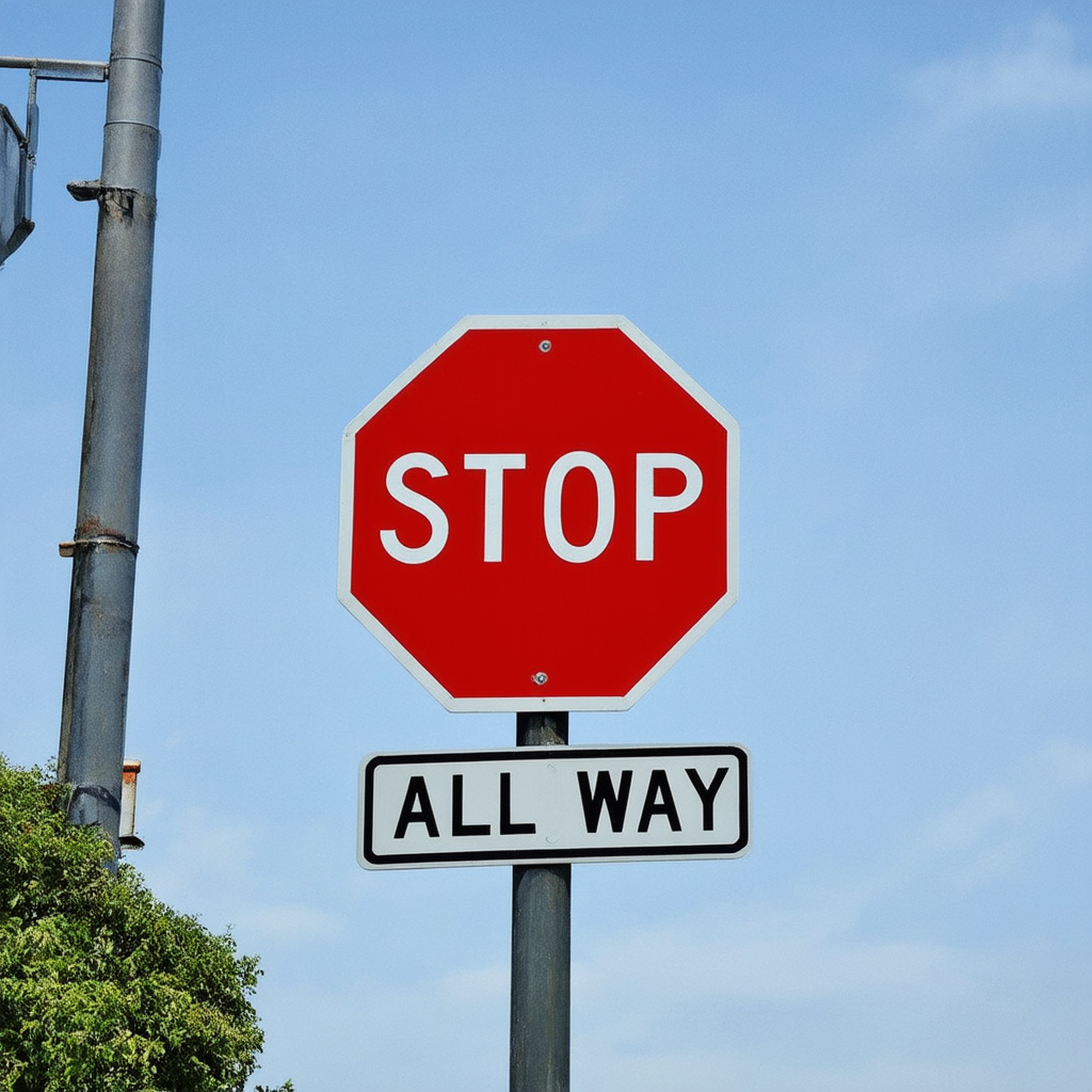 Stop sign with Rectified-CFG++ showing clean text
